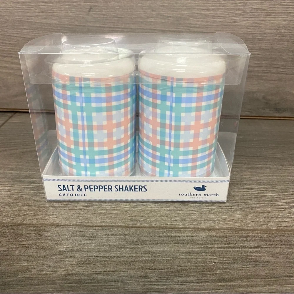 Set Of 2 Plaid Southern Marsh Salt & Pepper Shaker